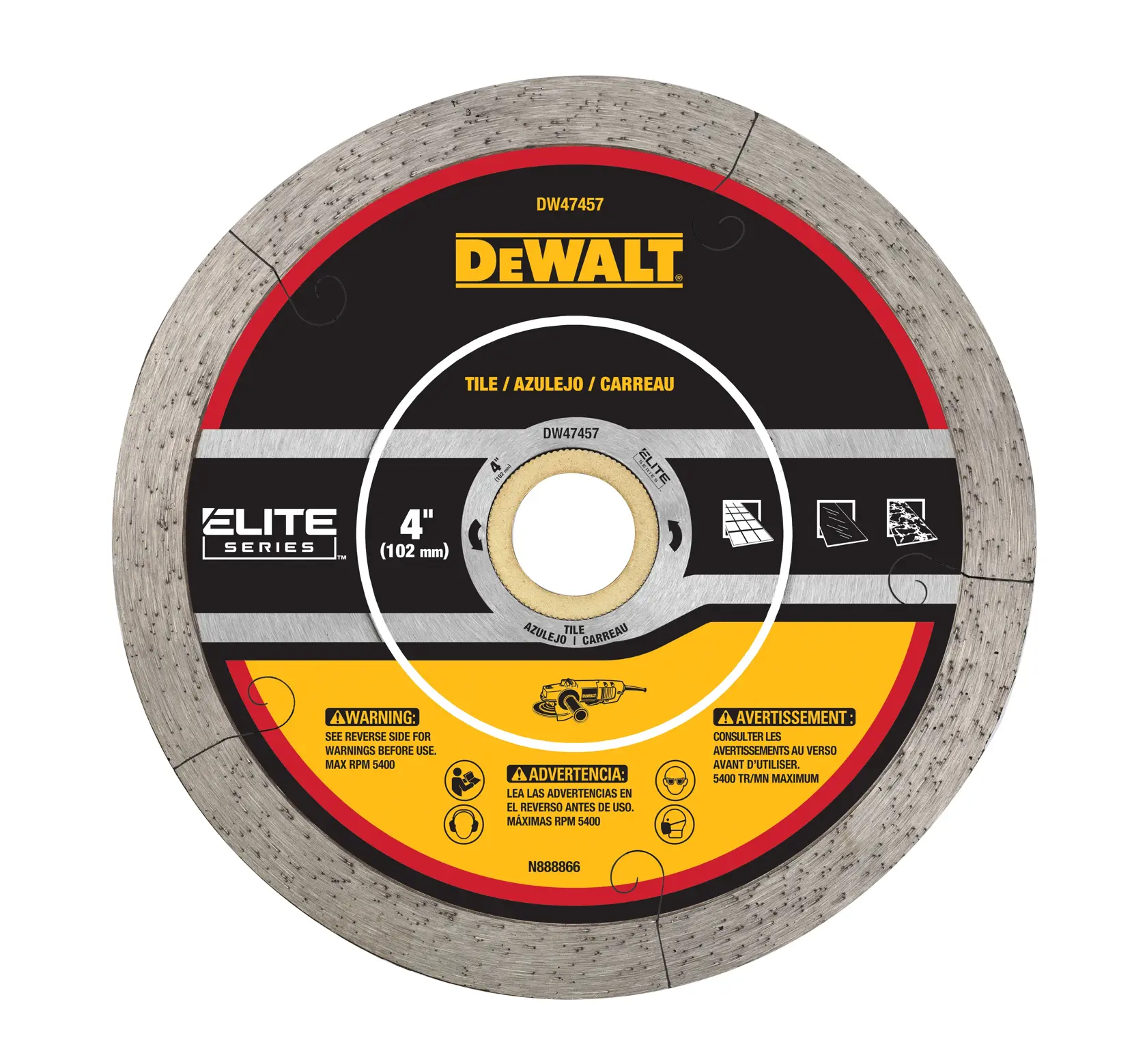 DEWALT® XP7™ 4-in. Continuous Rim Tile Diamond Blade