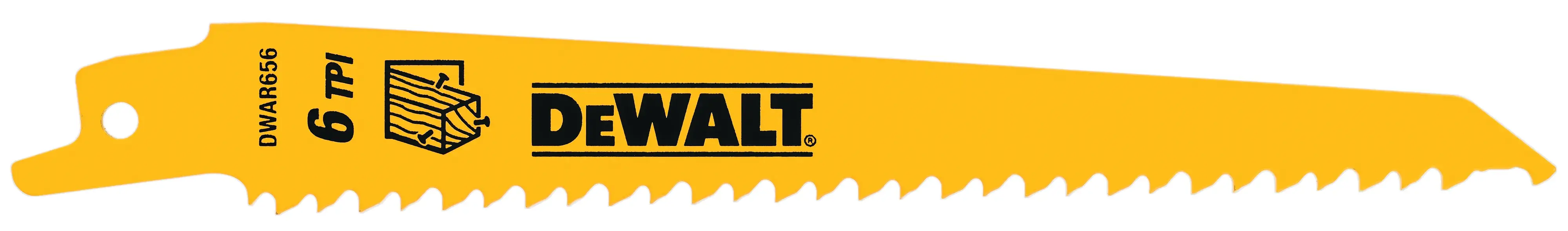 DEWALT 6 in. 6 TPI Taper Back Bi-Metal Reciprocating Saw Blade (100 Pk)