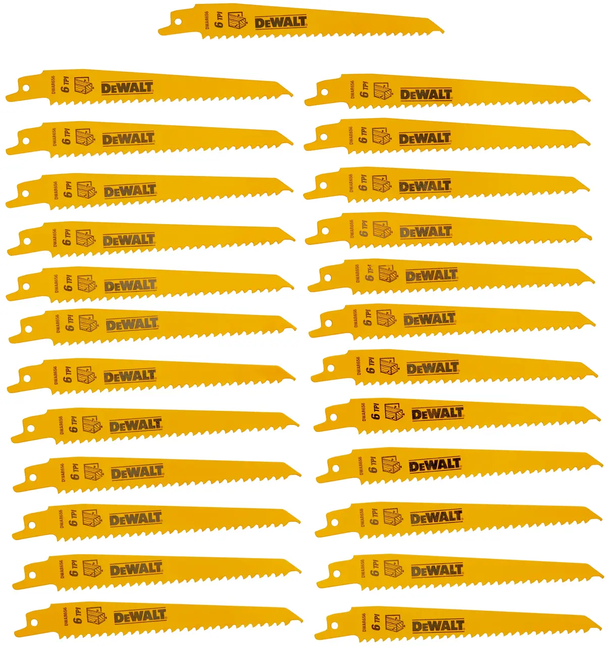 6-In. 6 Tpi Taper Back Bi-Metal Reciprocating Blade For General Purpose Wood Cutting
