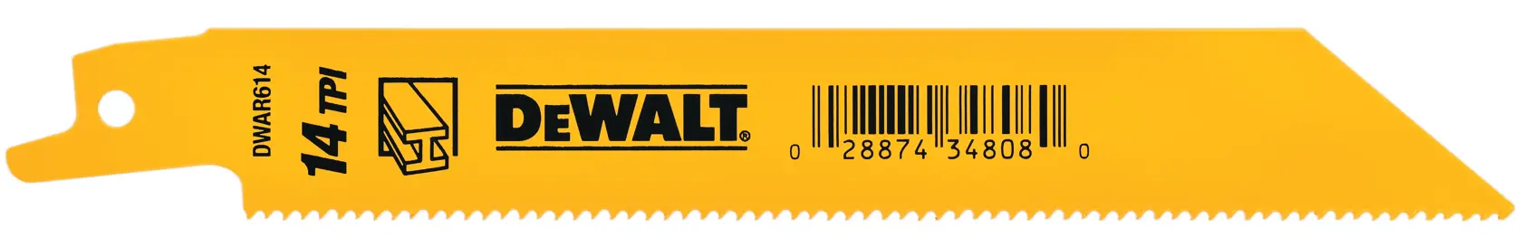 Back View of 6 inch metal cutting  bi metal reciprocating saw blades.