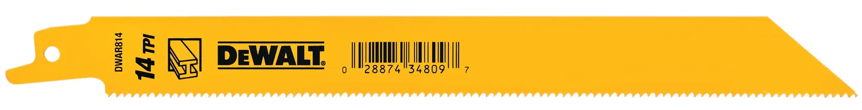 Back View of 8 inch metal cutting  bi metal reciprocating saw blades.