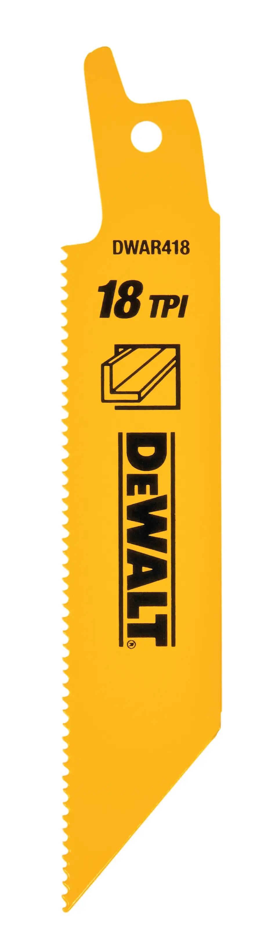 18 T P I metal cutting bi-metal reciprocating saw blade.