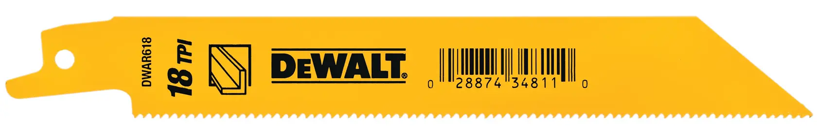 Back View of 18 threads per inch metal cutting bi metal reciprocating saw blades.