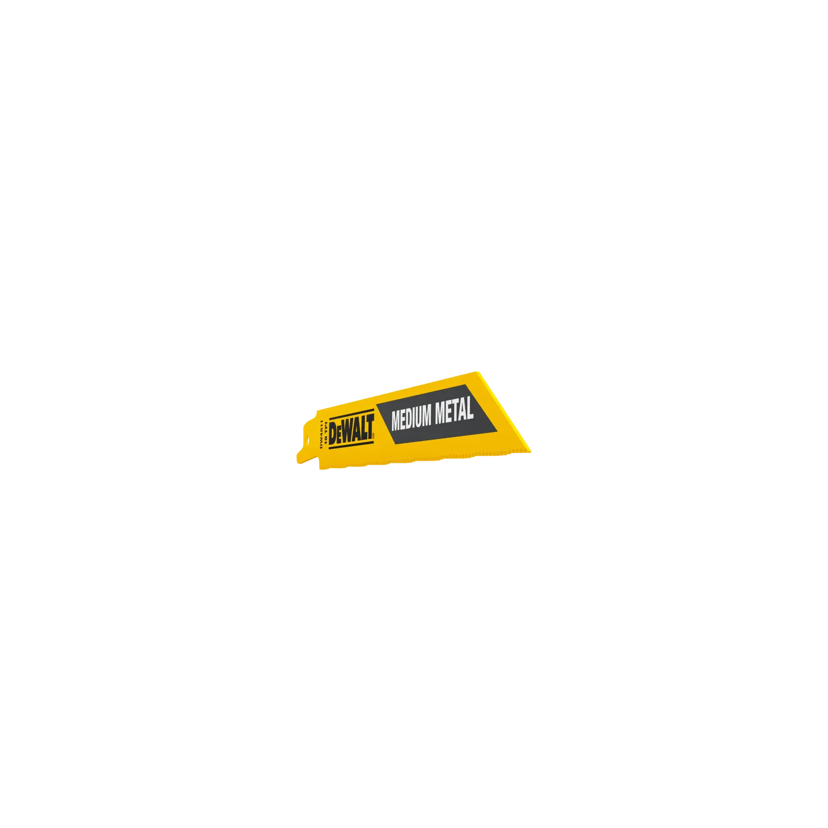 DEWALT medium metal saw blade, SKUs DW4811, DW4811-2, yellow and black, product for photography category.