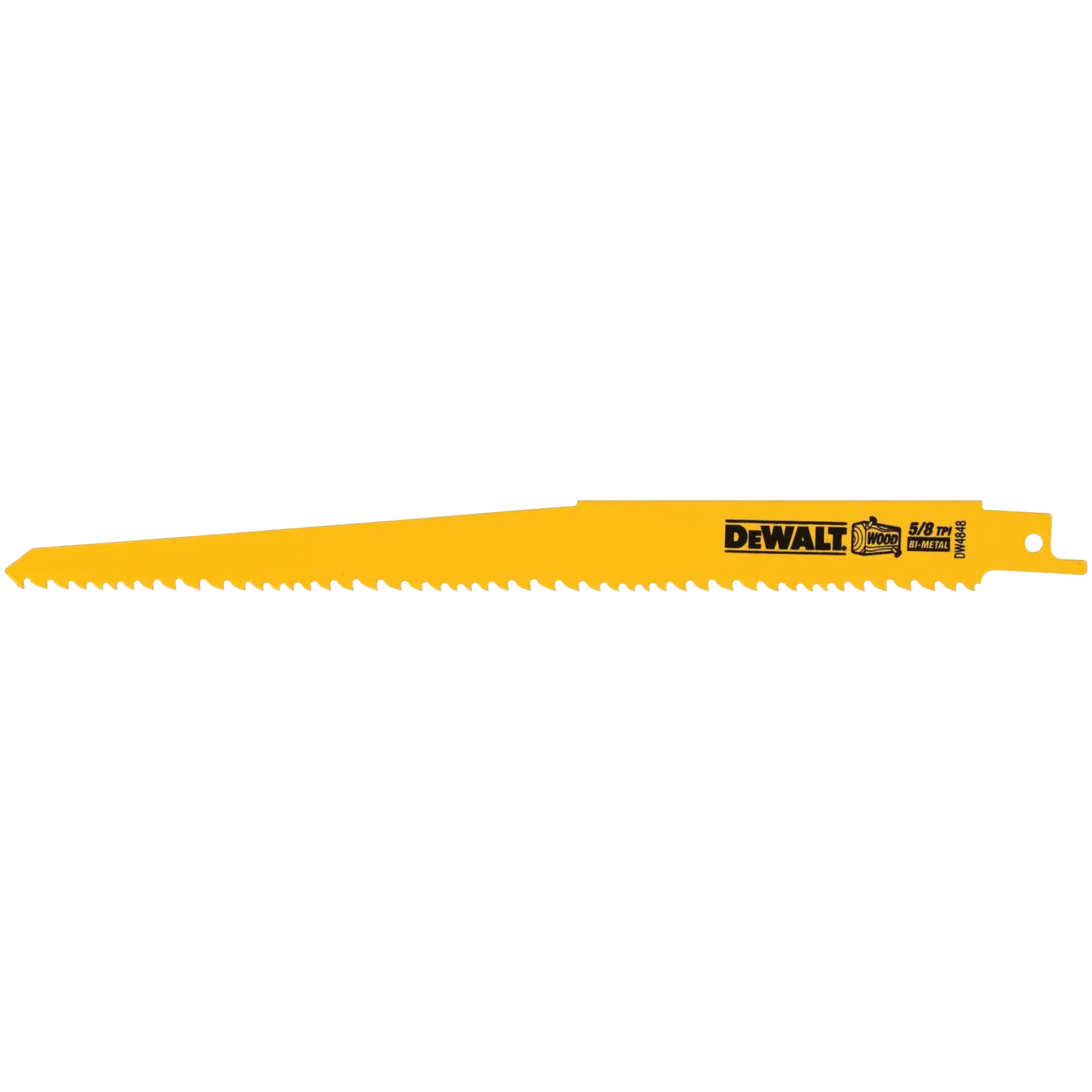 DEWALT 6- Inch (152mm) 6-TPI Taper Back Bi-Metal Reciprocating Blade for General Purpose Wood Cutting (2-Pack)