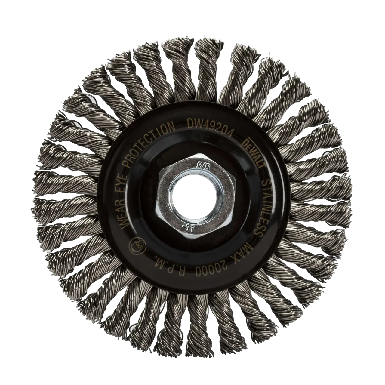 4 inch by five eighths inch 11 X P .020 stainless HP wire wheels.