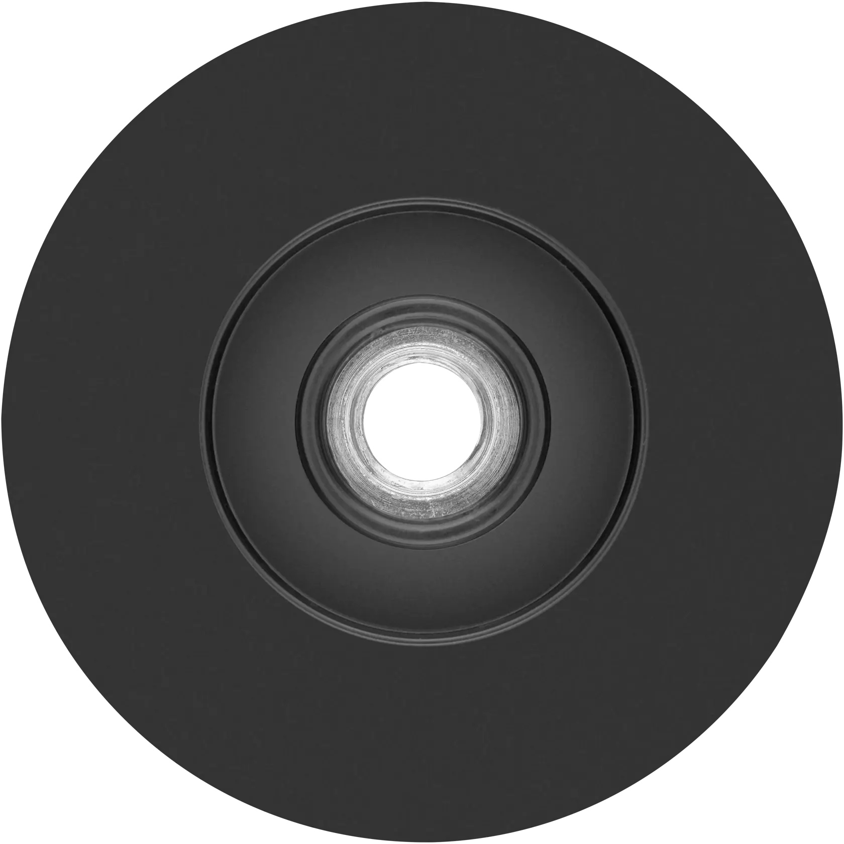 Overhead view of 4 inch rubber fiber disc backing pads.