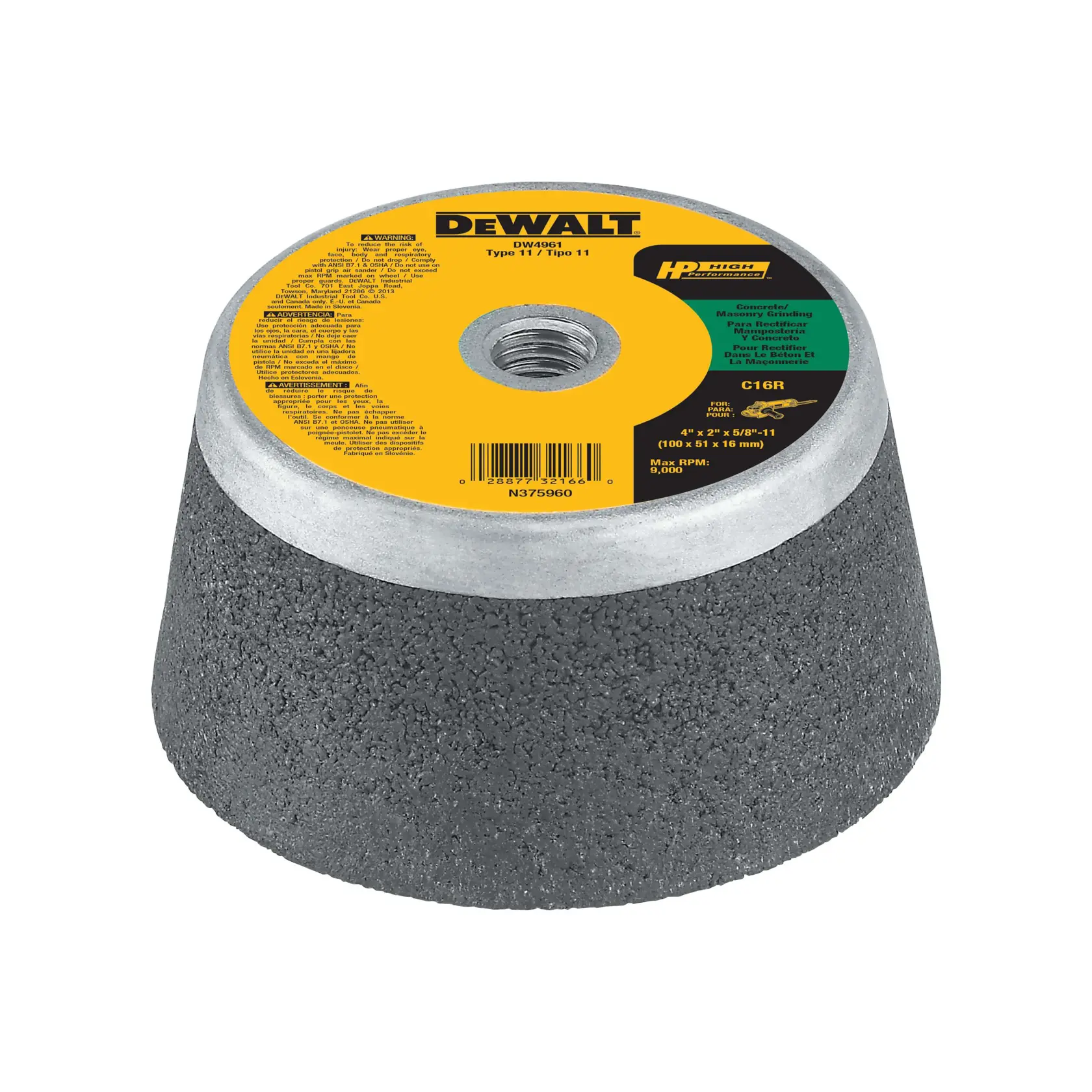 DEWALT® 4“ x 2“ T11 Masonry Grinding Wheel C16R XP