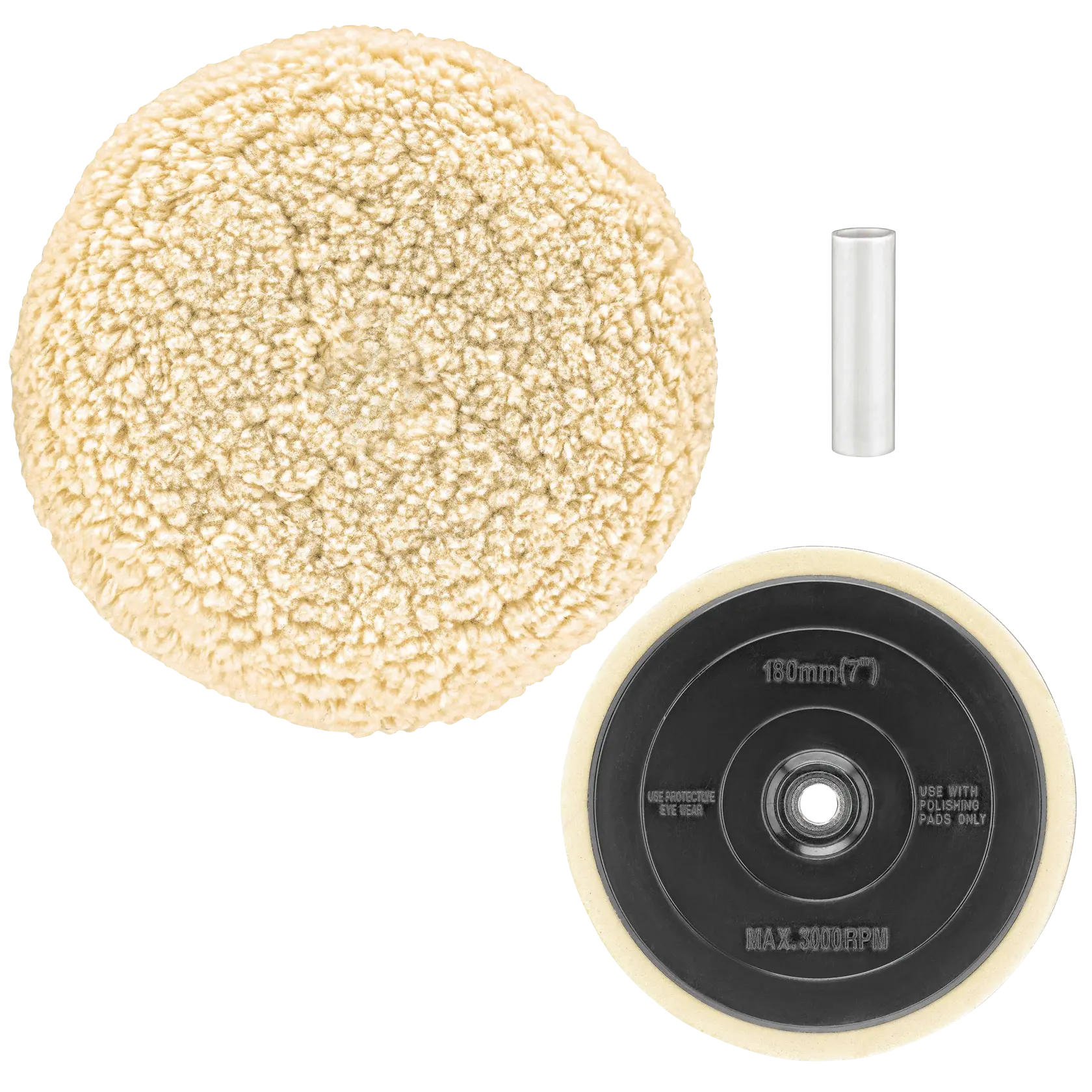 Profile of threaded hook and loop Polishing Pad with backing pad.