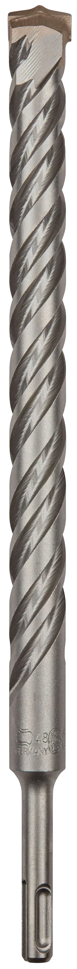 Backside of Seven eighths inch by 10 inch by 12 inch S D S Plus 2 Cutter Drill Bit.