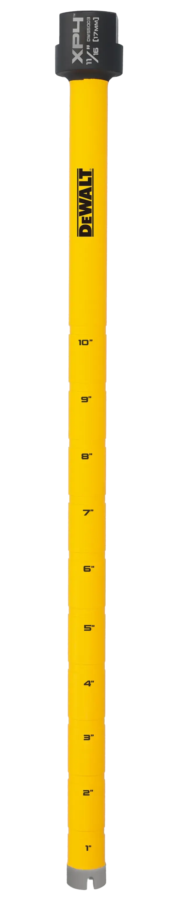 11/16“ DEWALT Diamond Core Bit on white at a profile view