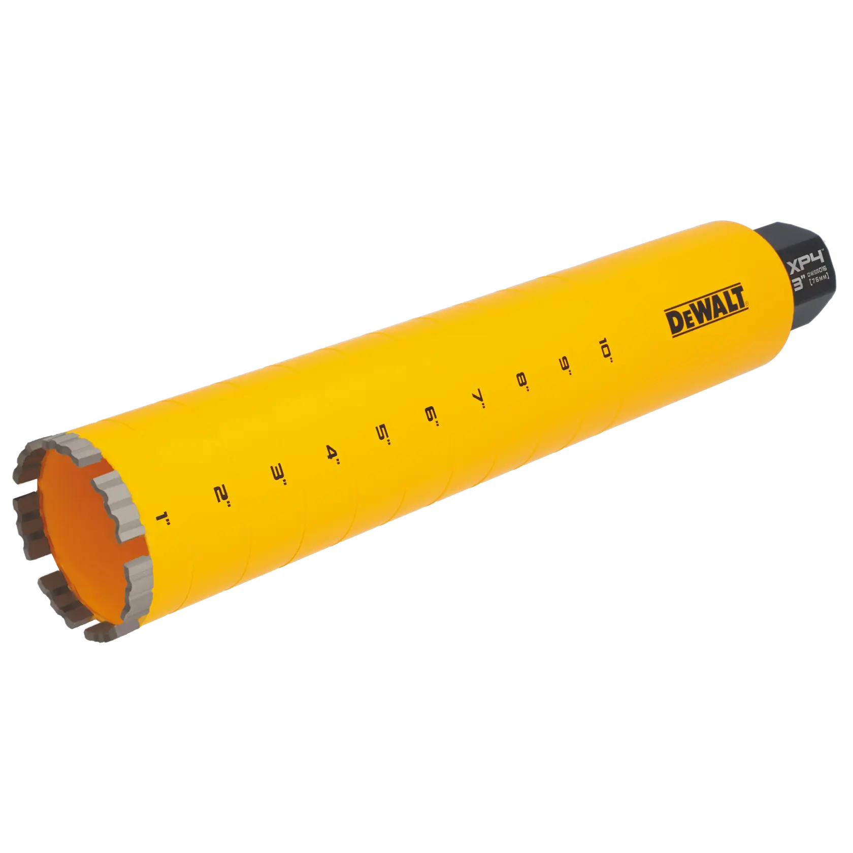 3“ DEWALT Diamond Core Bit on white at a 45 degree view from the left