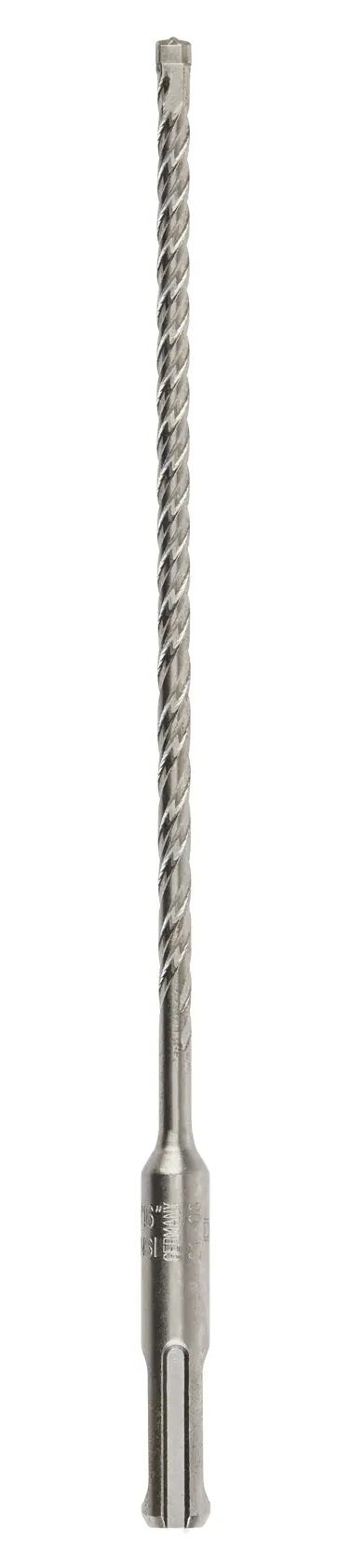 A single long, silver-colored DEWALT SDS drill bit designed for use with rotary hammer drills. The bit features a spiral fluted shaft and a cylindrical shank.