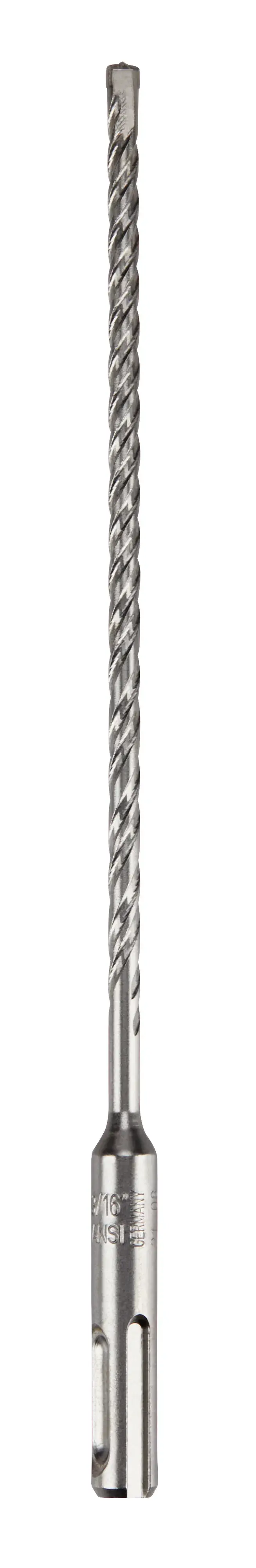 3 sixteenths inch by 6 inch by 8 and half inch S D S Plus Full Head Carbide Drill Bit.