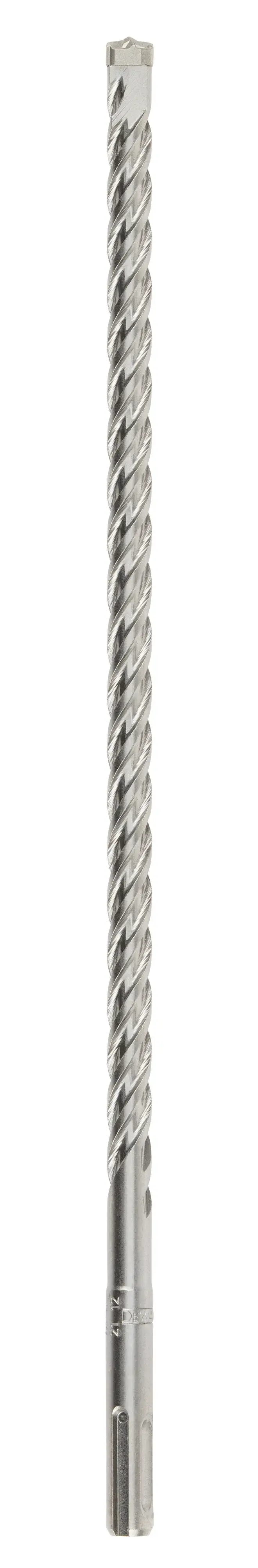 Horizontal view of three eighths inch by 10 inch by 12 inch S D S Plus Full Head Carbide Drill Bit.