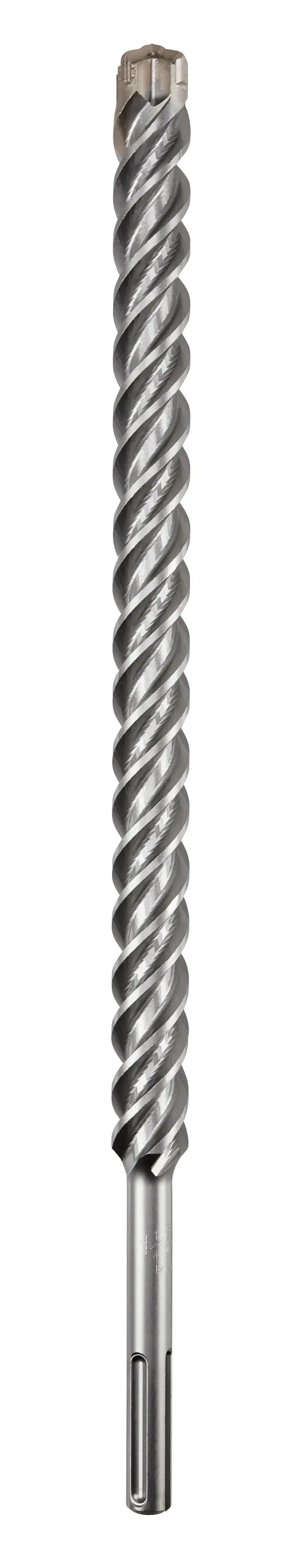 A long, spiral-shaped DEWALT SDS Max rotary hammer drill bit with a multi-cutter tip, designed for heavy-duty concrete and masonry drilling, shown on a white background.