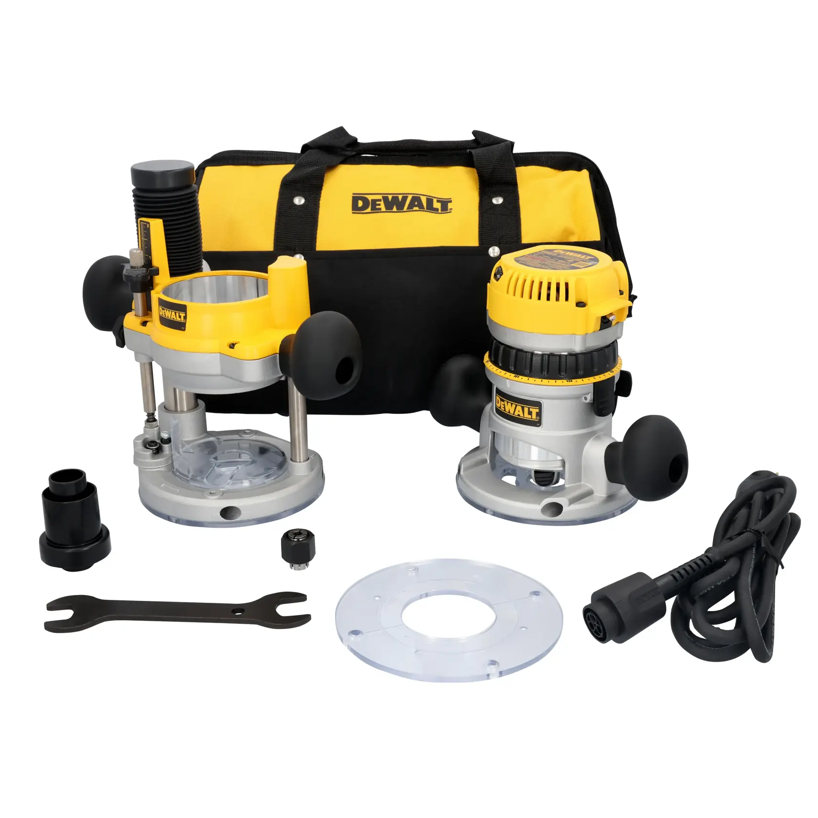 DEWALT® 2-1/4 HP (Max Motor HP) EVS Fixed Base/Plunge Router Combo Kit With Soft Start thumbnail 2