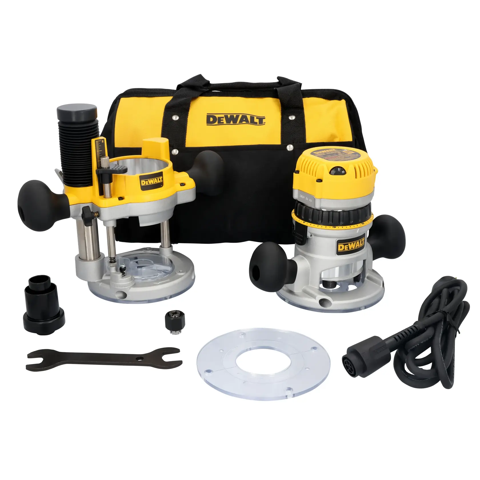DEWALT 2-1/4 HP EVS Fixed Base / Plunge Router Combo Kit