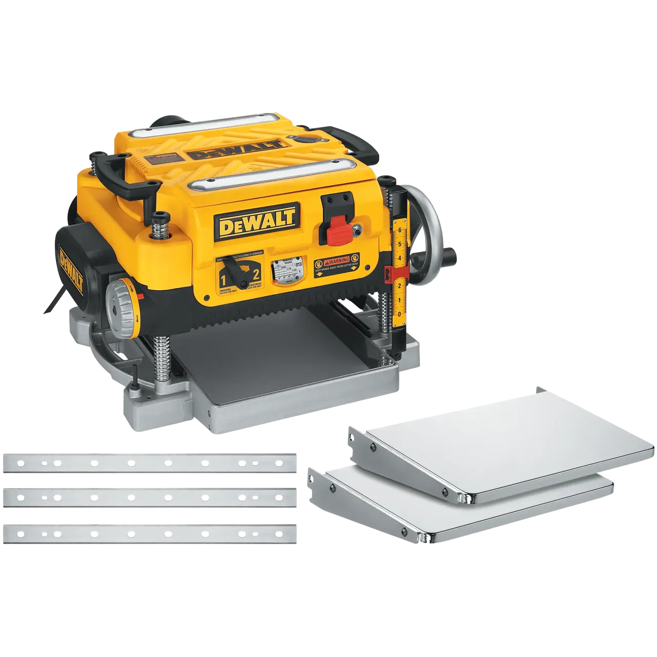 13 inch Three Knife Two Speed Thickness Planer featuring accessories.