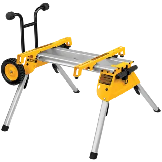 Profile of Rolling table saw stand.