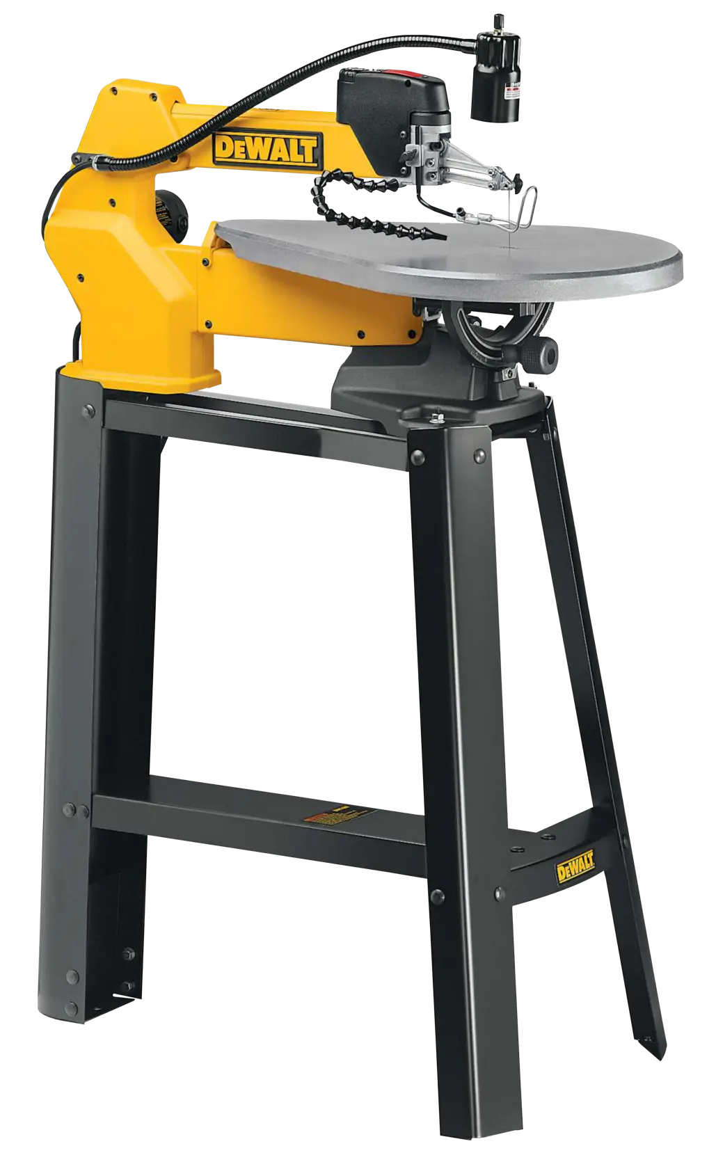 20 inch Variable Speed Scroll Saw on table with worklight attached.