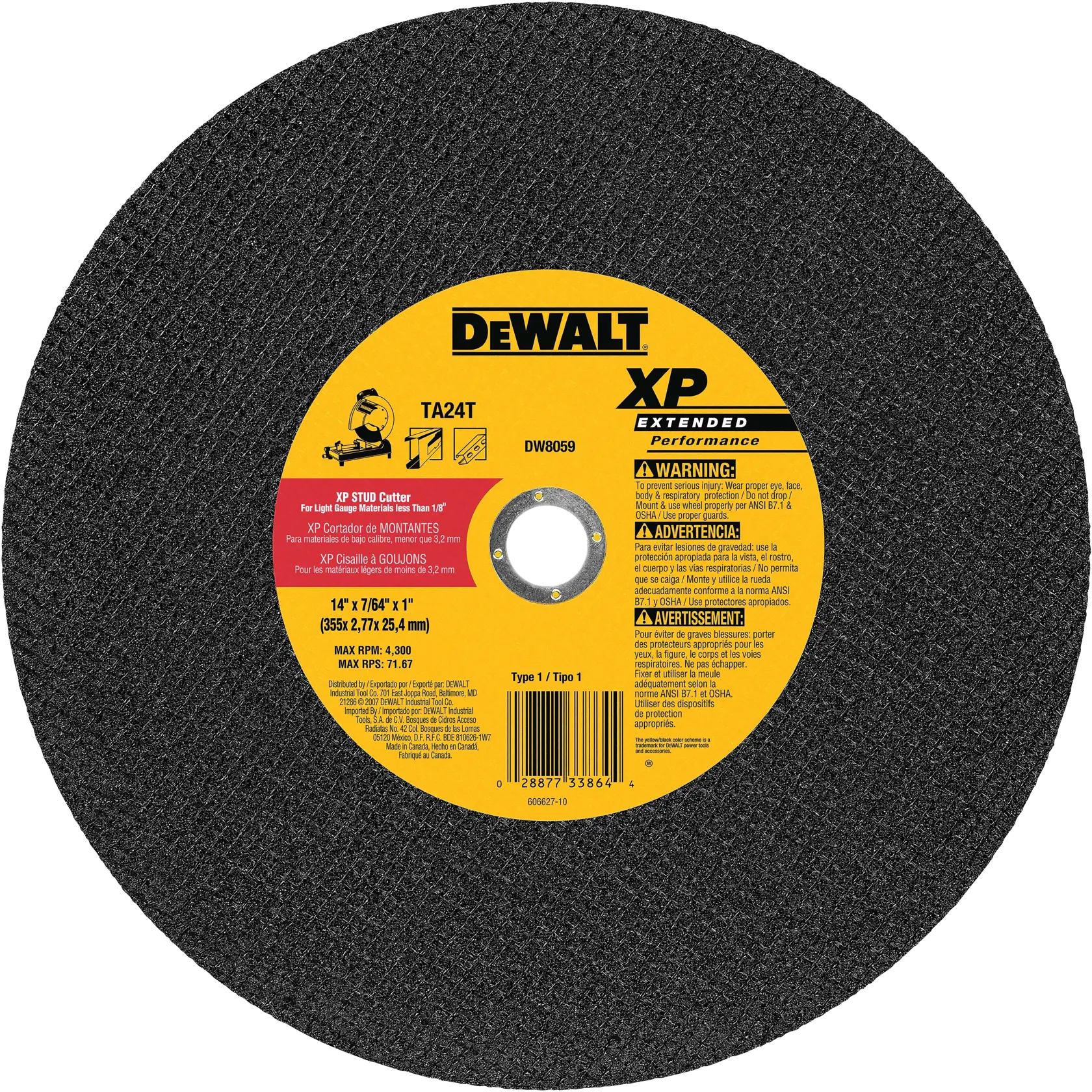 DEWALT® 12“ x 7/64“ x 1“ XP Metal Chop Saw Blades