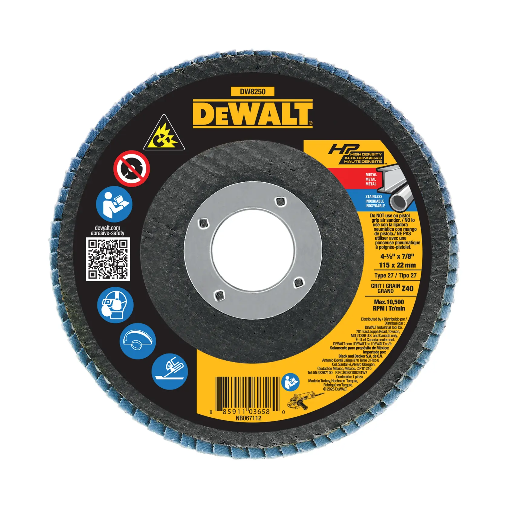 40 Grit by P High Density Flap Disc Type 27.