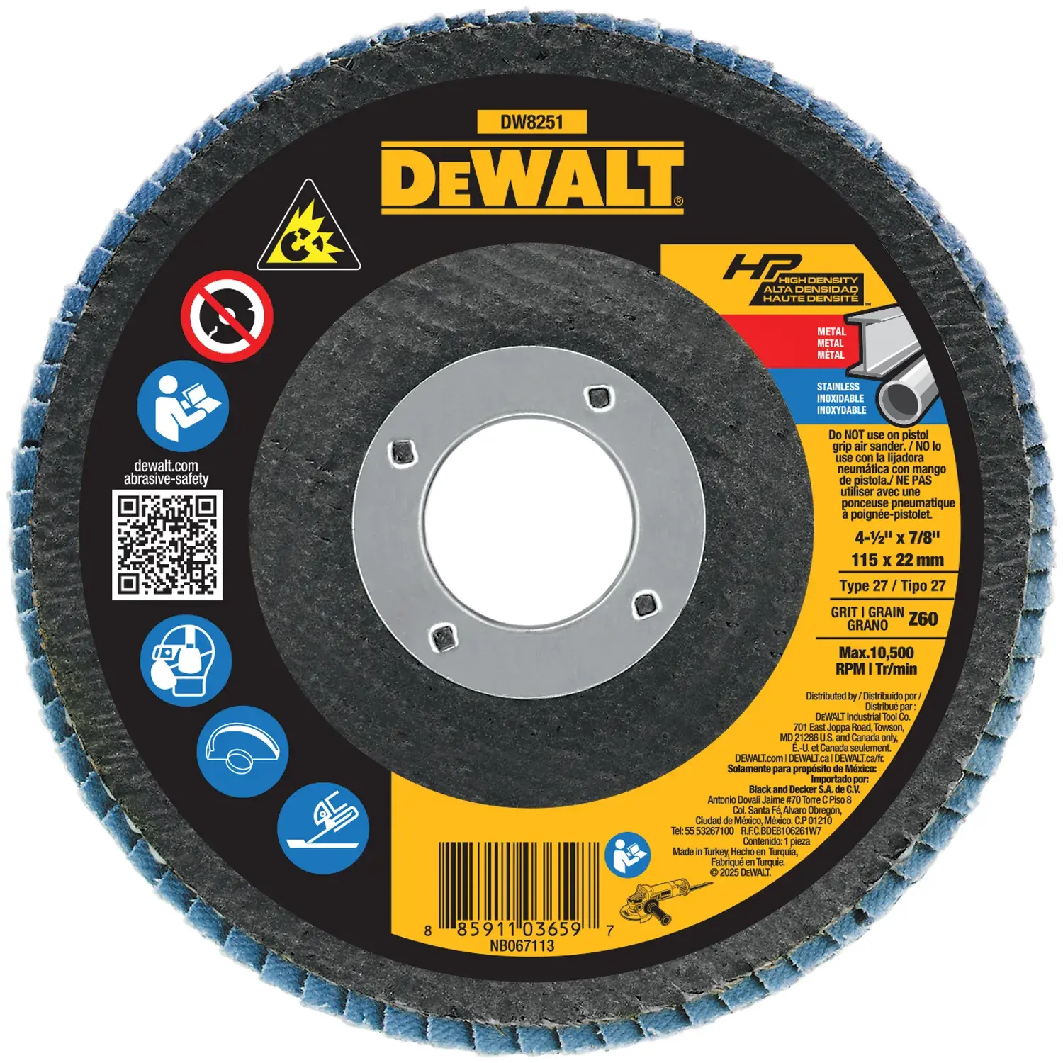 DEWALT® 4-1/2-in. x 7/8-in. XP Flap Disc (60 Grit)