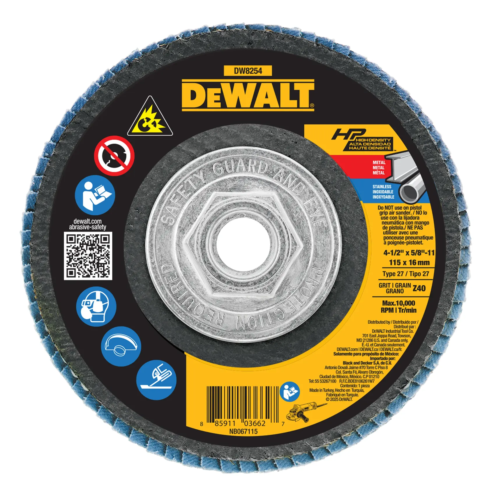 DEWALT® 4-1/2-in. x 5/8-in.-11 XP Flap Disc (40 Grit)