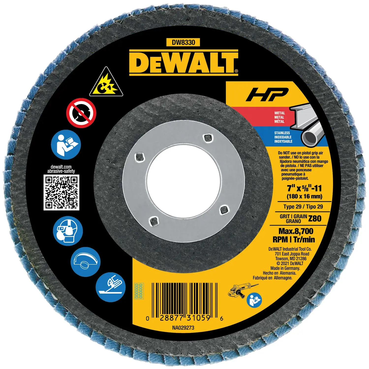 80 Grit H P Flap Disc Type 29.