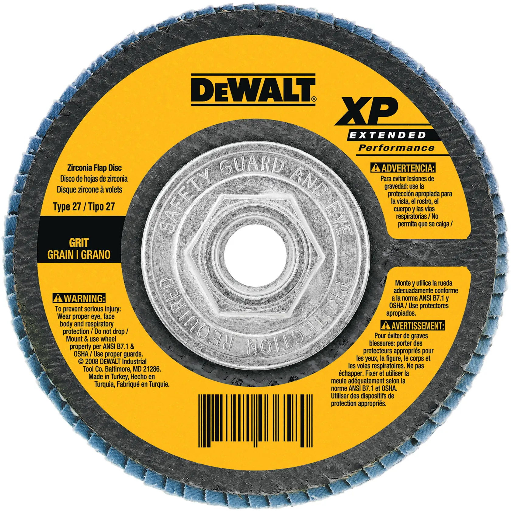 DEWALT® 4-1/2-in. x 5/8-in.-11 Type 27 HP Flap Disc (40 Grit)