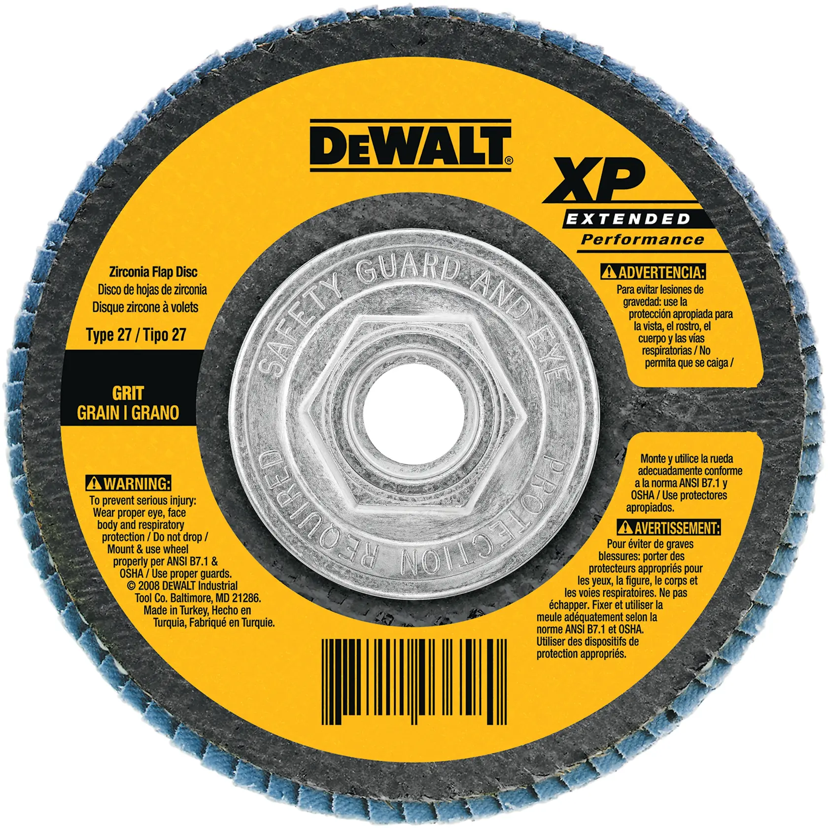 DEWALT® 4-1/2-in. x 5/8-in.-11 Type 27 HP Flap Disc (80 Grit)