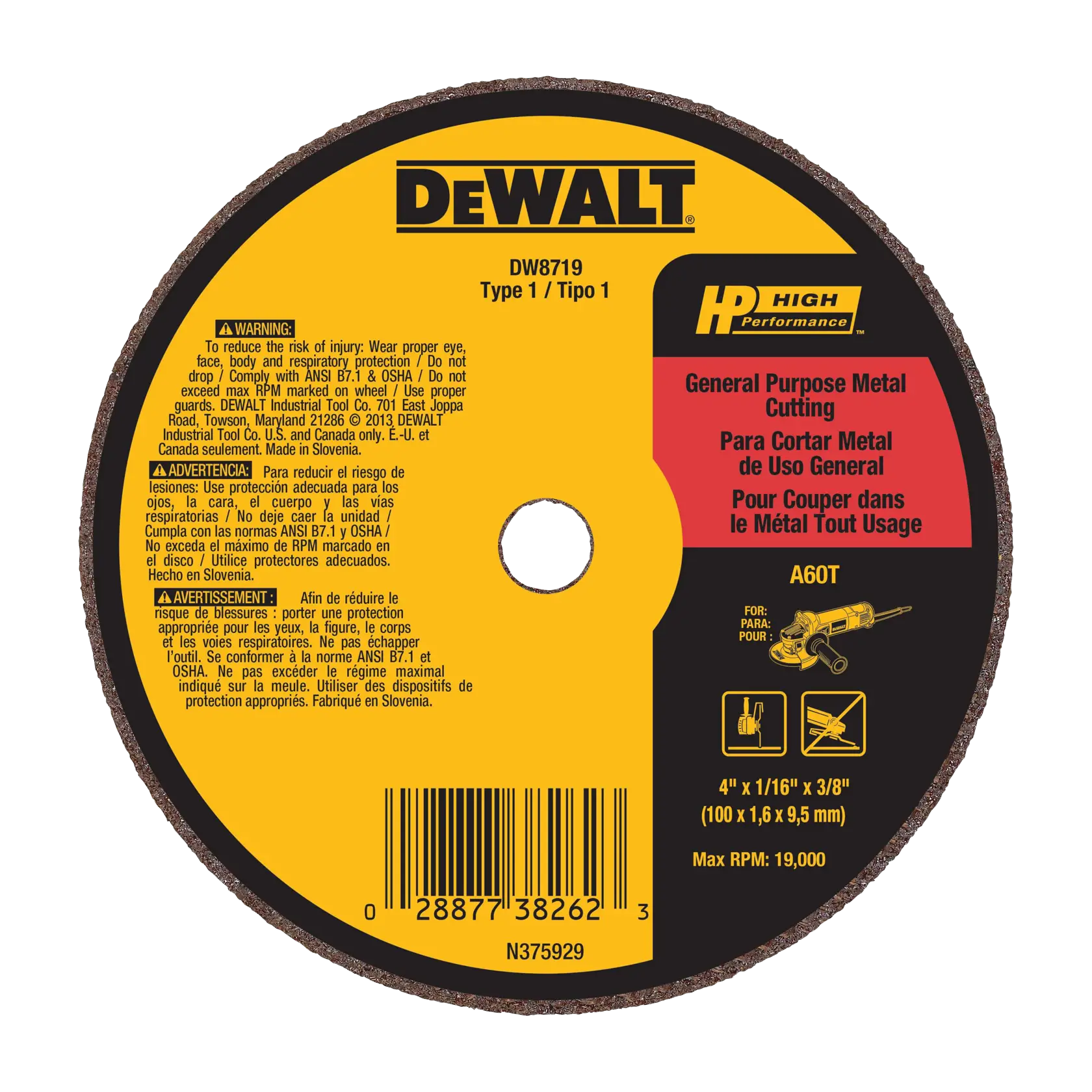 4 inch by 1 sixteenth of an inch by 3 eighths of an inch 2 5 4 die grinder wheel type 1.