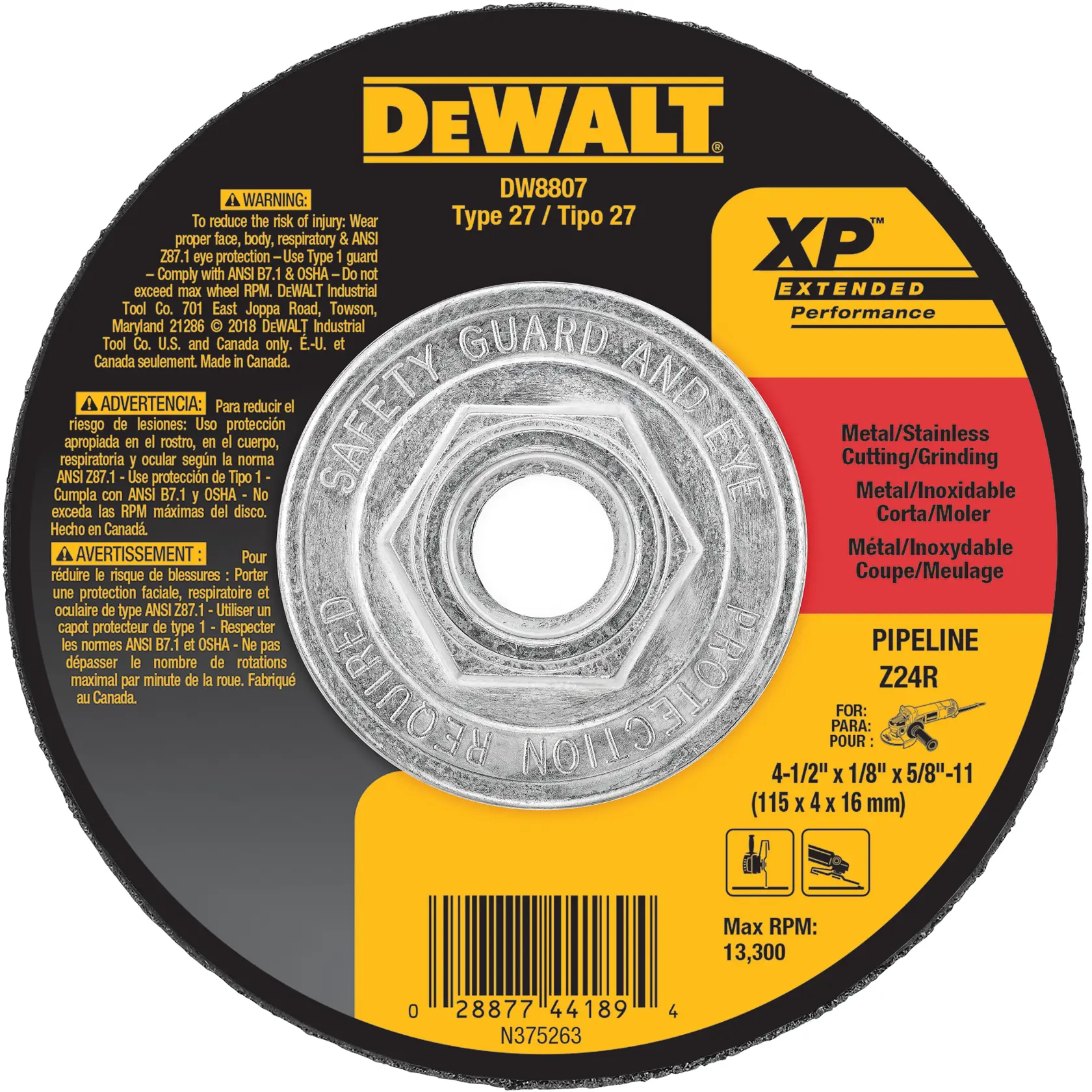 DEWALT® XP™ Metal Grinding Wheels Type 27