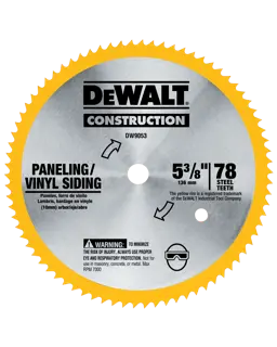 5 and 3 eighths inch 80 tooth steel saw blade vinyl / paneling.