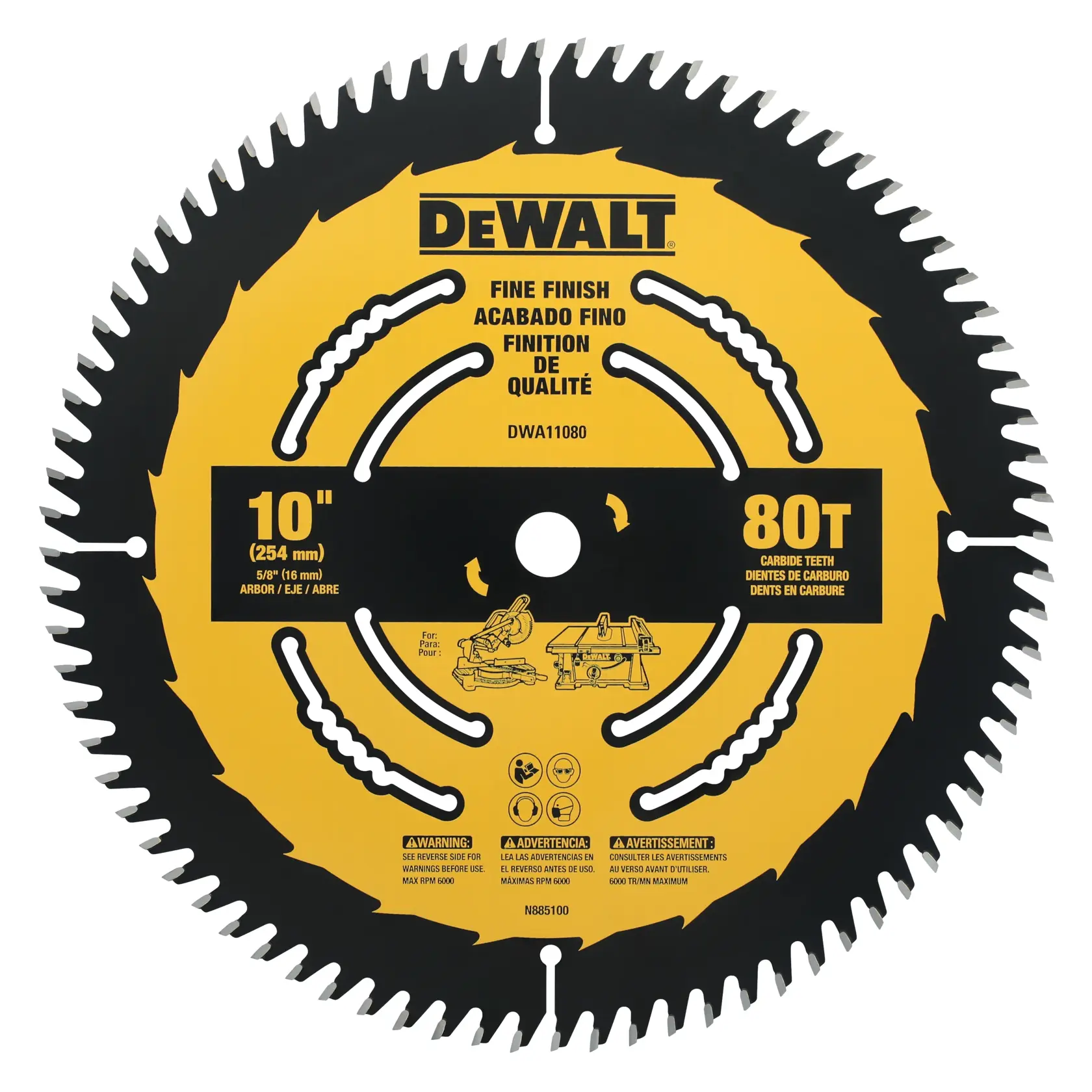 DEWALT 10 in. 80T Fine Finish Saw Blade