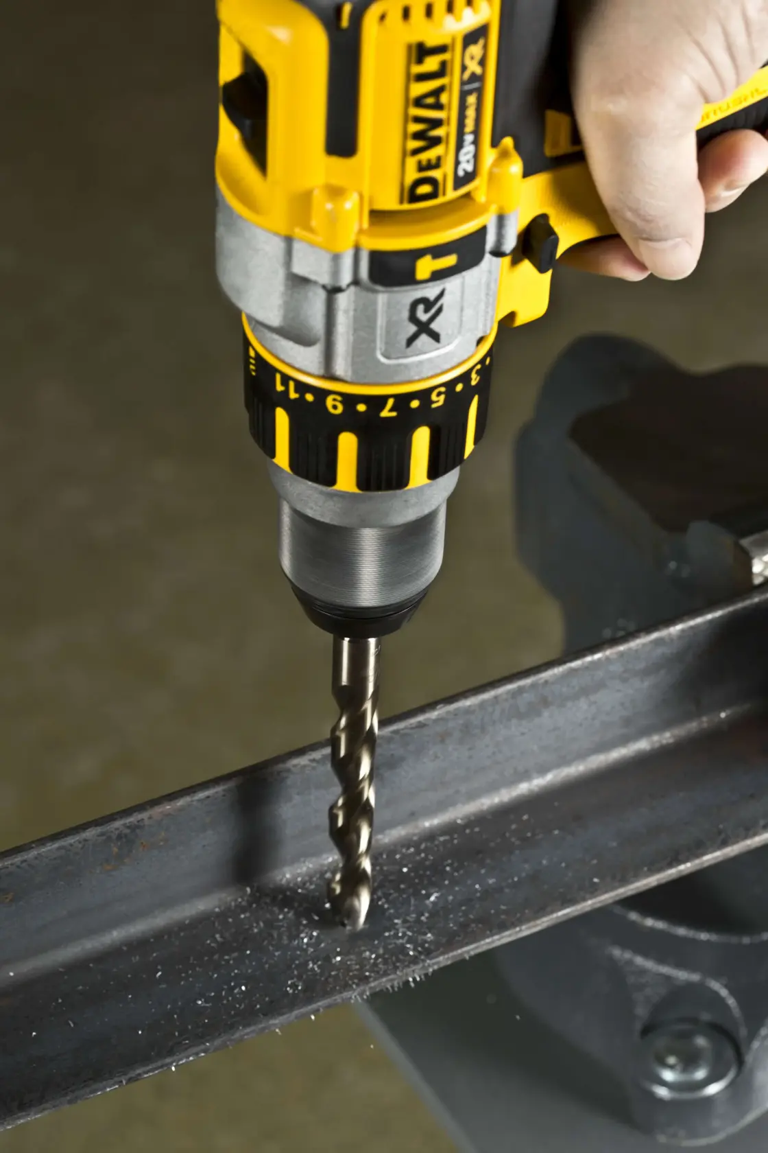 Industrial Cobalt Alloy Drill Bits being used on metal.