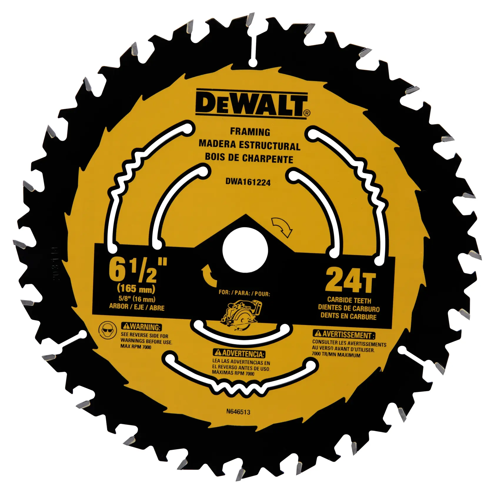DEWALT® 6-1/2-in. 24-Tooth Circular Saw Blade
