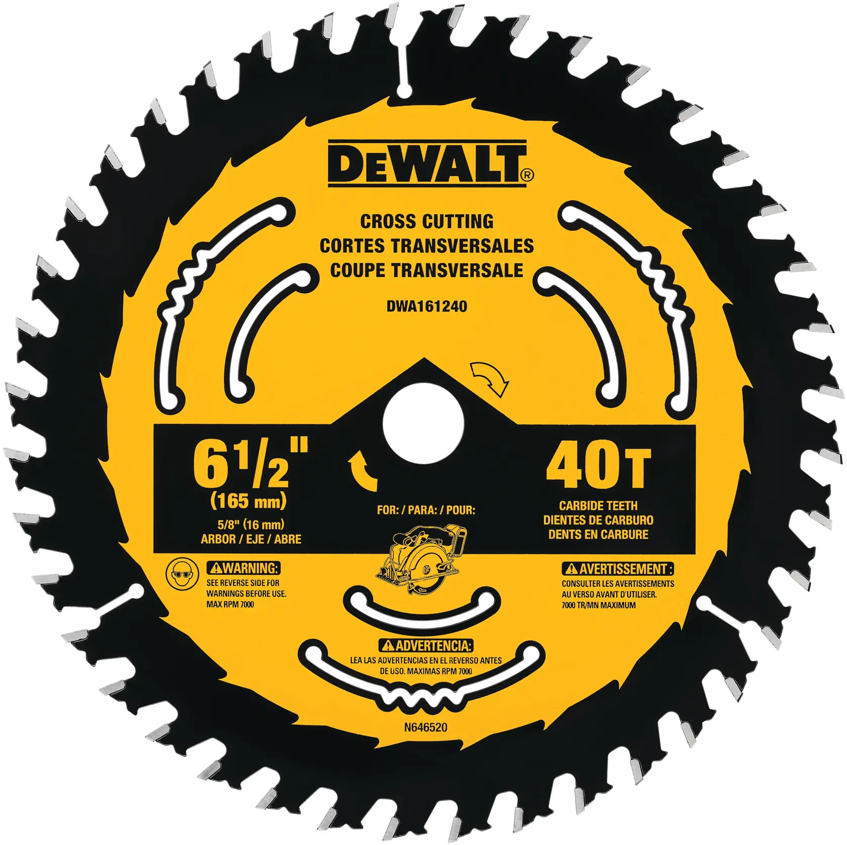 DEWALT® 6-1/2-in. 40-Tooth Circular Saw Blade