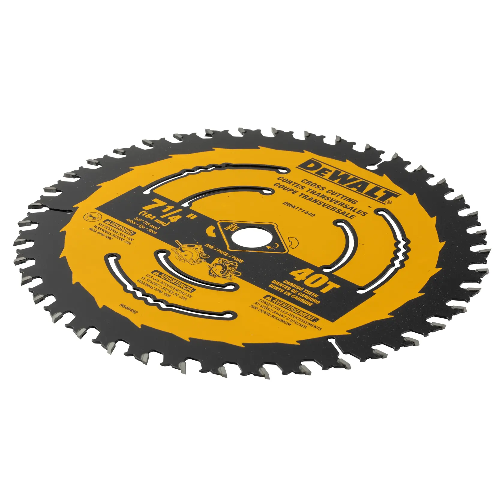 DEWALT® 7-1/4-in. Carbide Circular Saw Blade 40 Tooth with 5/8 in Arbor thumbnail 2