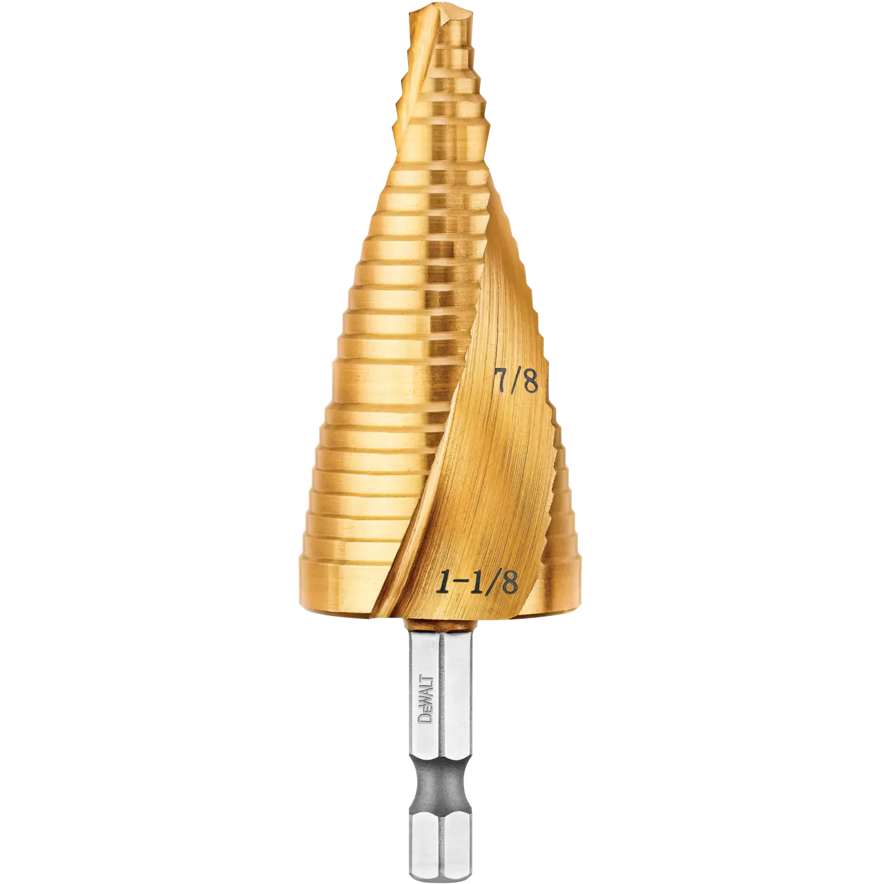 Profile of high speed steel 2 step drill bit.