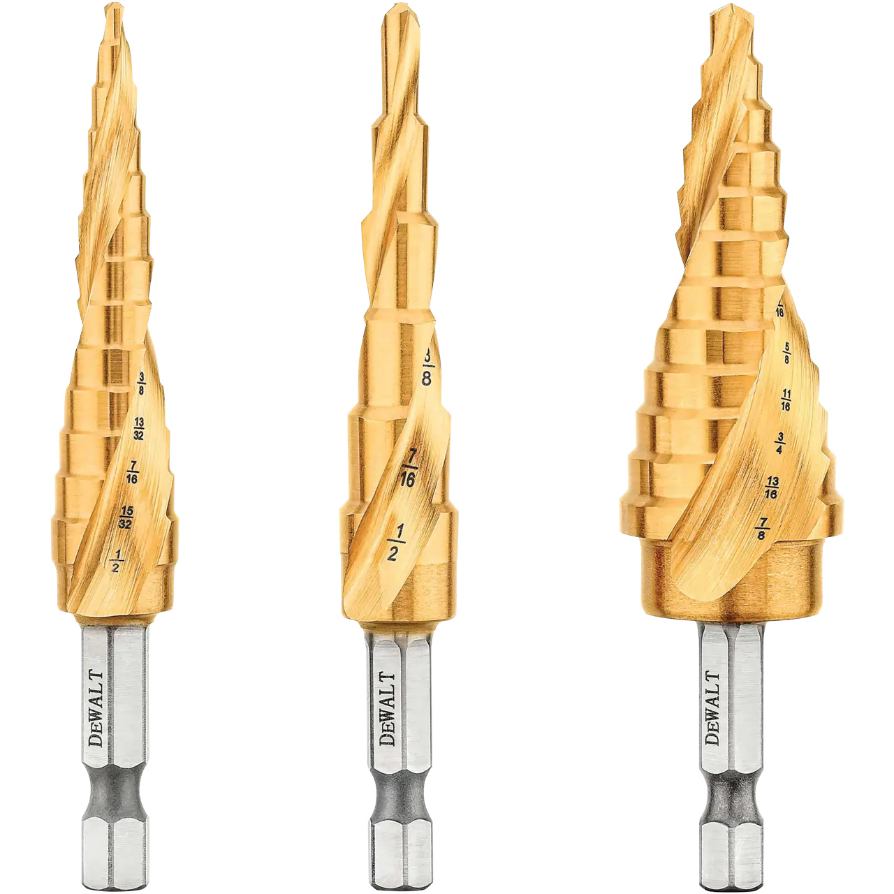 3 piece IMPACT READY Step Drill Bit Set.