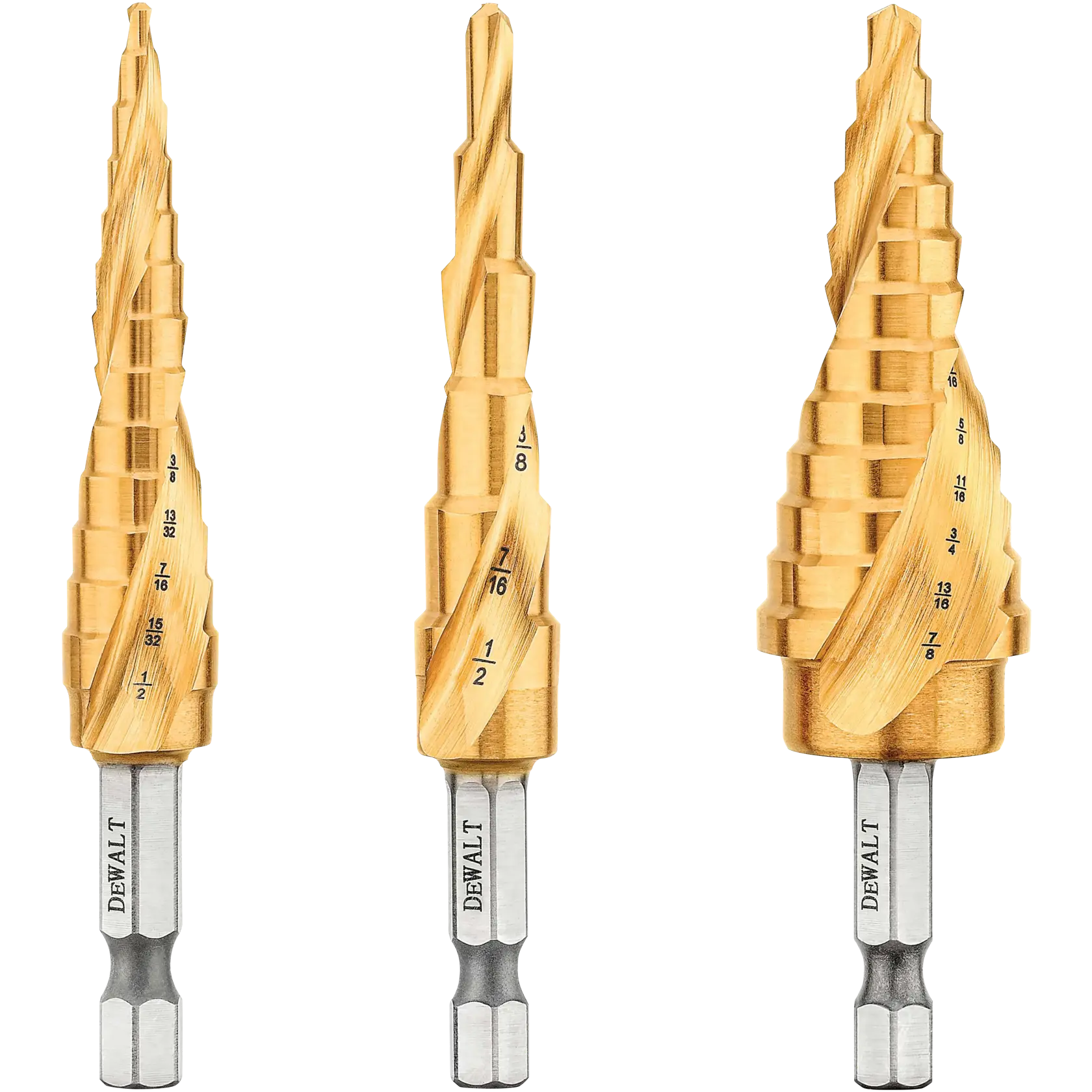 3 piece IMPACT READY Step Drill Bit Set.