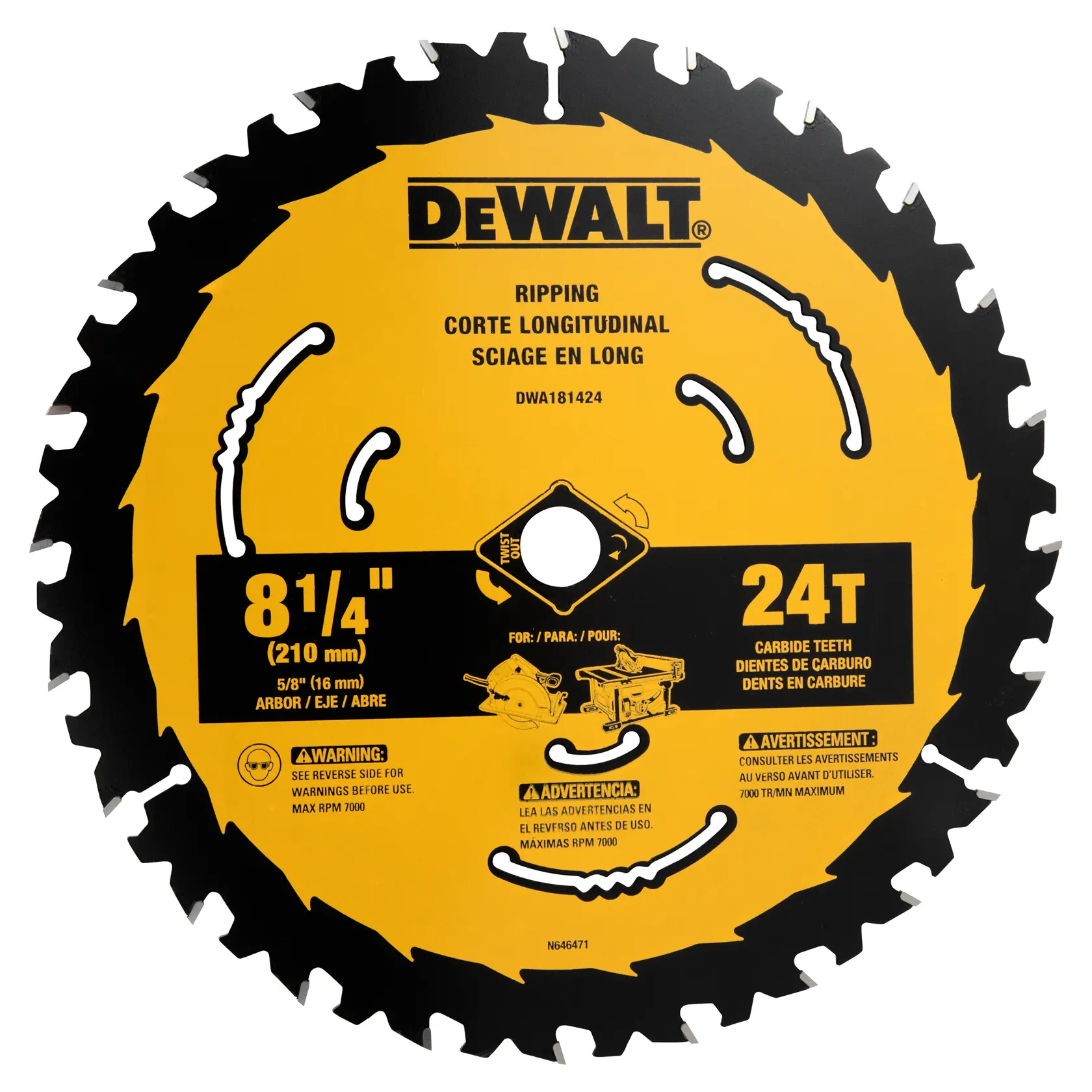 DEWALT® 8-1/4-in. 24T Circular Saw Blade