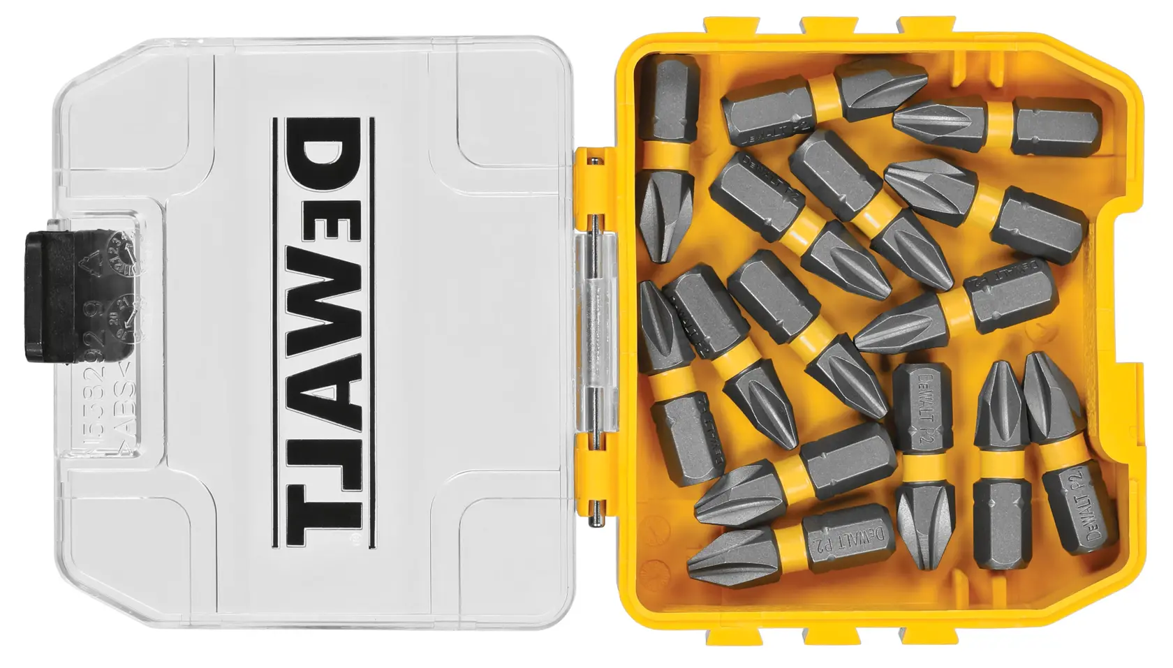 Overhead view of Max Fit Screwdriving Bit Sets with Tough Case + System in open box.