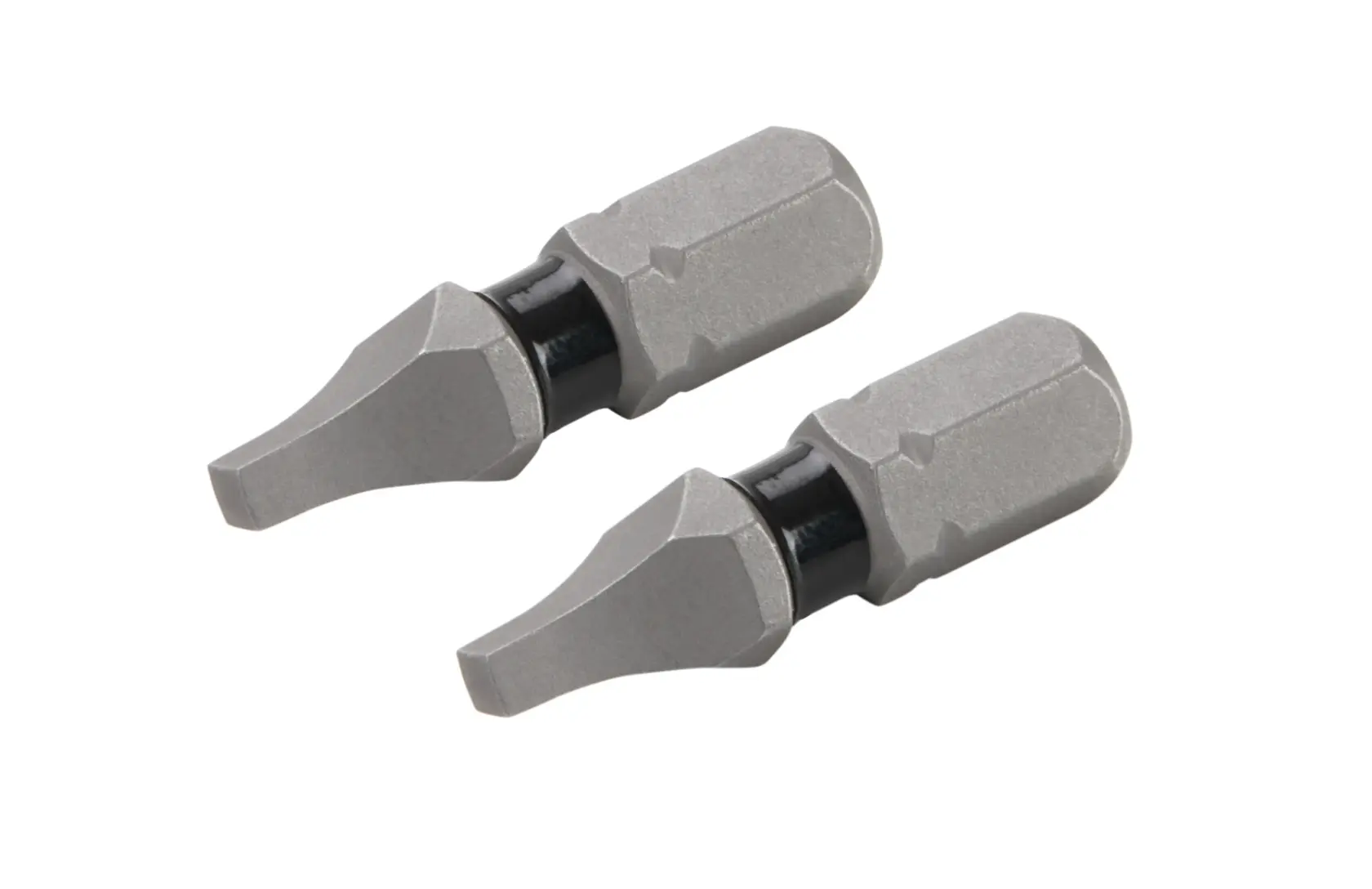 Two DEWALT screwdriver bits with a flat head design, shown side by side on a white background.