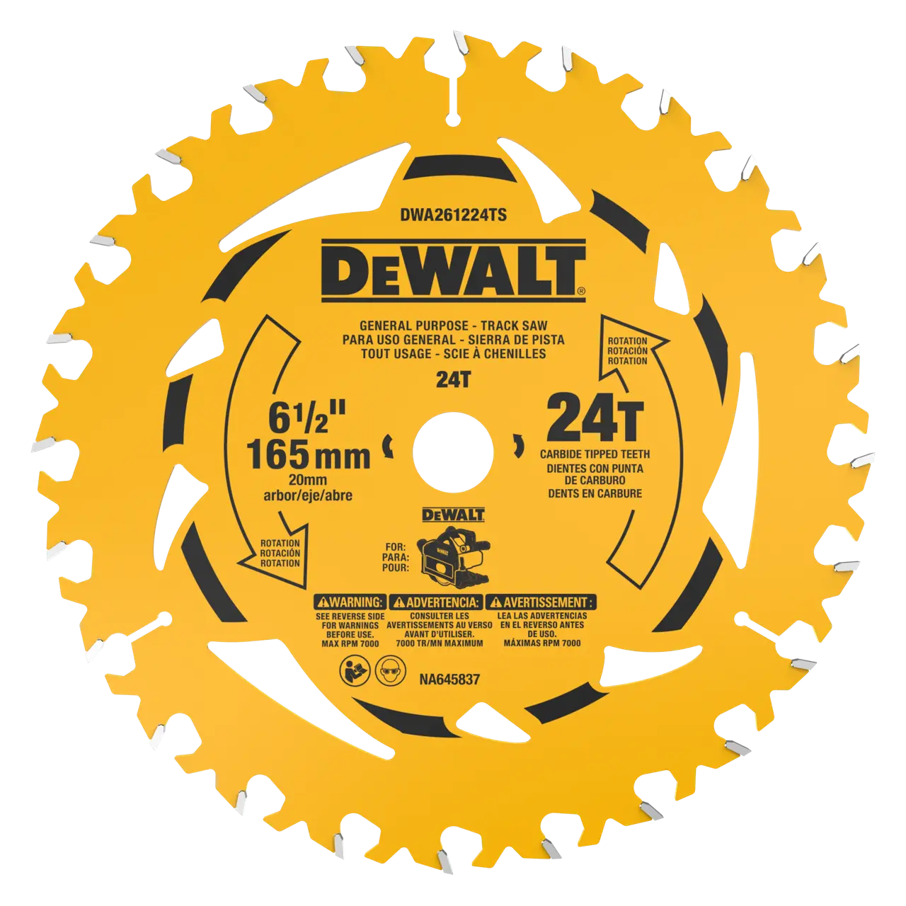 DEWALT 6-1/2 in. 24T General Purpose Track Saw Blade
