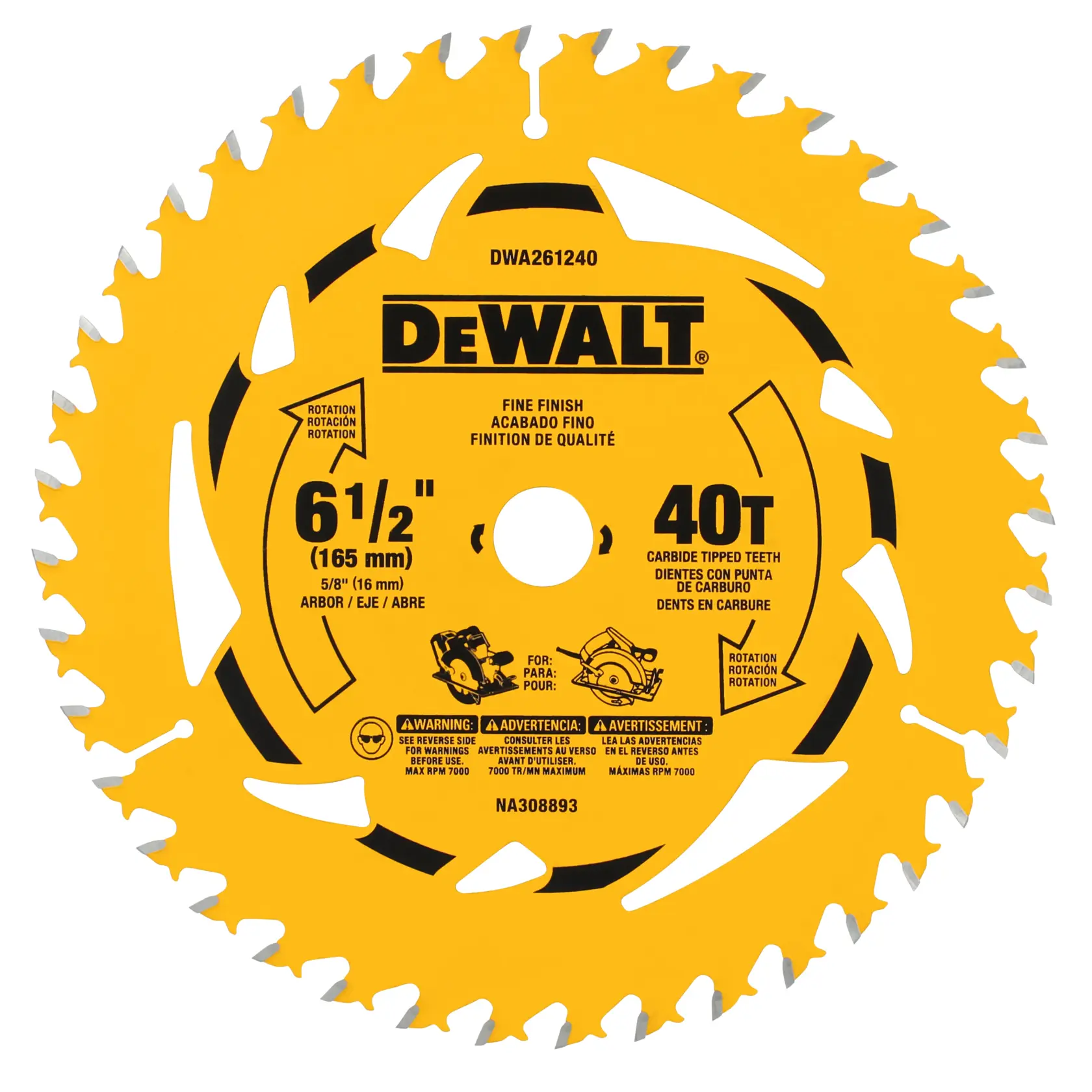DEWALT® 6-1/2-in. 40T Circular Saw Blade