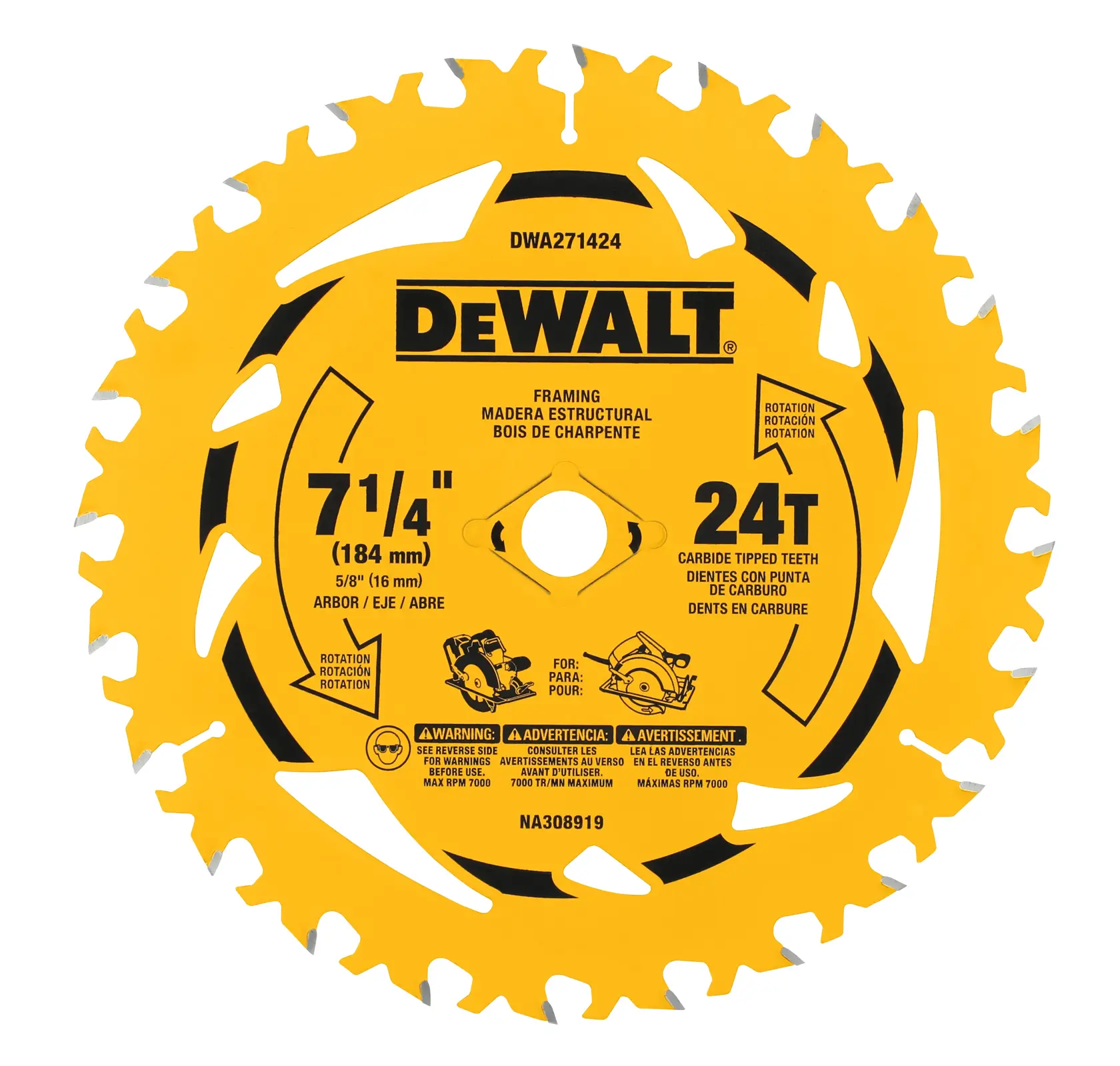 DWA271424PK3 DEWALT 7-1/4“ 24T 3-Pack beauty image 1
