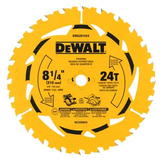 DEWALT DWA281424  8-1/4“ 24T Single Pack front view.